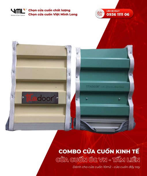 Combo cửa cuốn kính tế 3