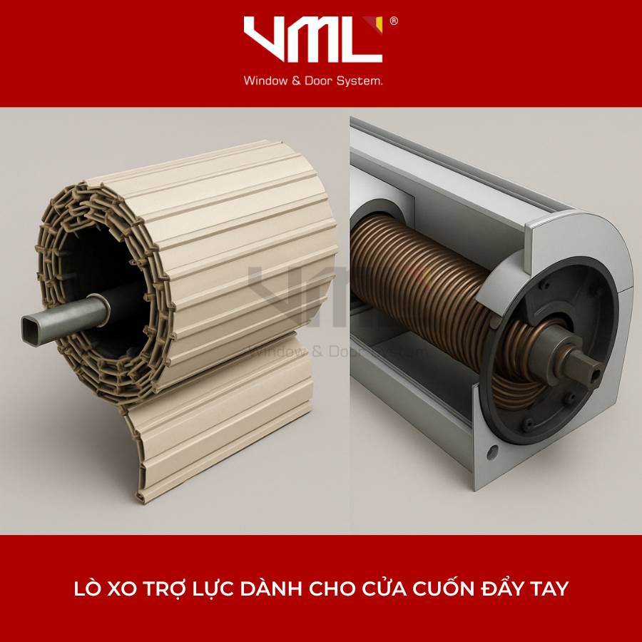 COMBO CỬA CUỐN KINH TẾ 4 3 LÒ XO TRỢ LỰC - CỬA CUỐN ĐẨY TAY