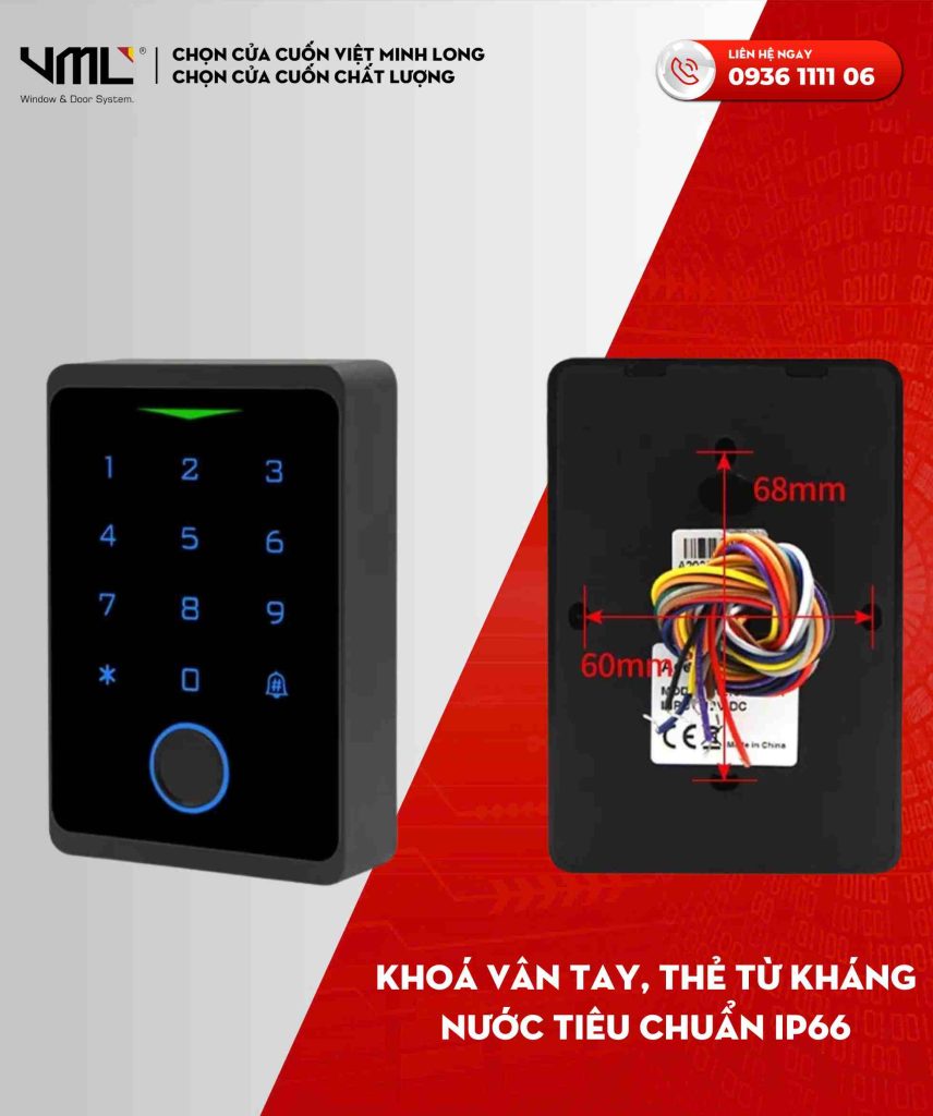 KHÓA VÂN TAY CỬA CUỐN 4 Khóa vân tay chống nước cửa cuốn